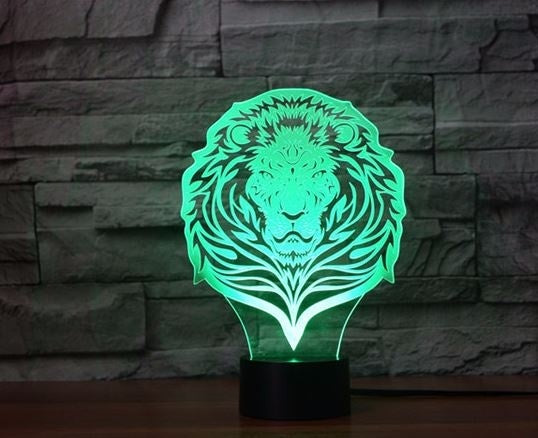 Lví král 3D Illusion Led stolní lampa 7 změn barvy LED stolní lampa Lví král Lví dekorace