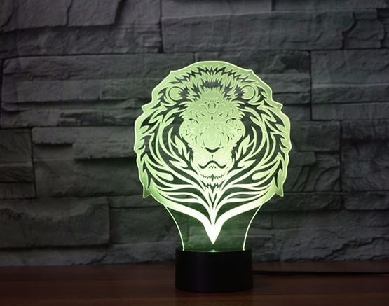 Lví král 3D Illusion Led stolní lampa 7 změn barvy LED stolní lampa Lví král Lví dekorace