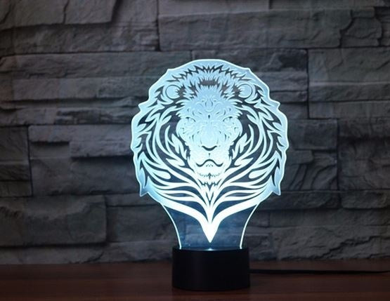 Lví král 3D Illusion Led stolní lampa 7 změn barvy LED stolní lampa Lví král Lví dekorace
