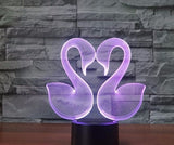 রাজহাঁস 3D ইলিউশন LED টেবিল ল্যাম্প 7 রঙ পরিবর্তন LED ডেস্ক লাইট ল্যাম্প প্রেমিক রাজহাঁস সজ্জা