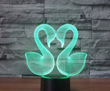 রাজহাঁস 3D ইলিউশন LED টেবিল ল্যাম্প 7 রঙ পরিবর্তন LED ডেস্ক লাইট ল্যাম্প প্রেমিক রাজহাঁস সজ্জা