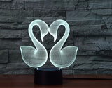 রাজহাঁস 3D ইলিউশন LED টেবিল ল্যাম্প 7 রঙ পরিবর্তন LED ডেস্ক লাইট ল্যাম্প প্রেমিক রাজহাঁস সজ্জা