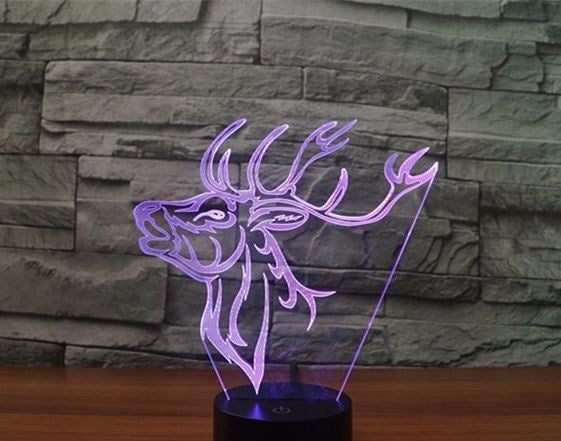 Sika deer 3D Illusion Led Table Lamp 7 Color Change LED Desk Light Lamp Sika deer Decoration