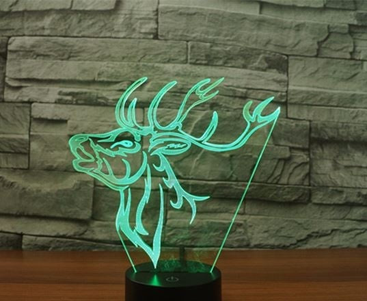 Sika deer 3D Illusion Led Table Lamp 7 Color Change LED Desk Light Lamp Sika deer Decoration