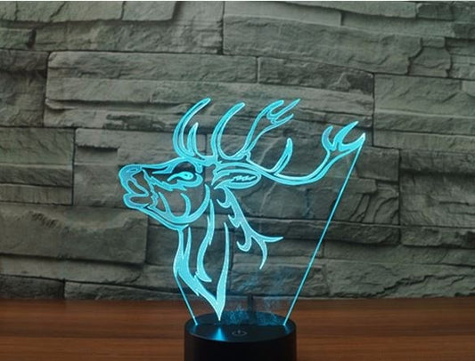 Sika deer 3D Illusion Led Table Lamp 7 Color Change LED Desk Light Lamp Sika deer Decoration