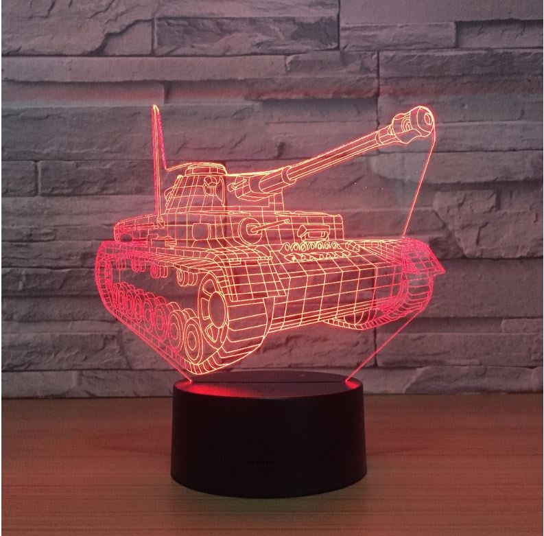World of Tanks 3D Illusion Led stolní lampa se 7 změnami barvy LED stolní lampa World of Tanks dárky Dekorace tanků