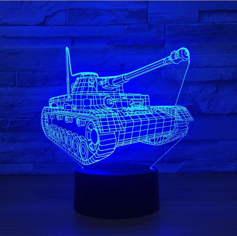World of Tanks 3D Illusion Led stolní lampa se 7 změnami barvy LED stolní lampa World of Tanks dárky Dekorace tanků