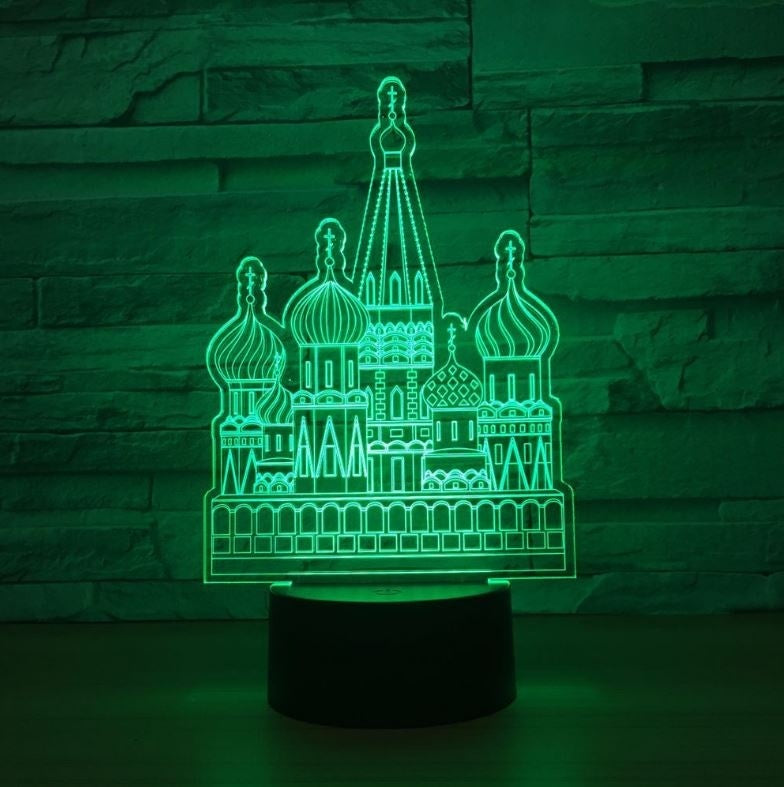 The castle 3D Illusion Led Table Lamp 7 Color Change LED Desk Light Lamp The castle Decoration Gifts