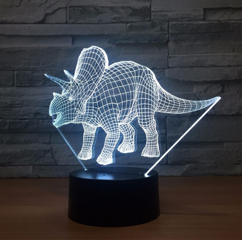 Dinosaur Triceratops3D Illusion Led Table Lamp 7 Color Change LED Desk Light Lamp Dinosaur Decoration Gifts