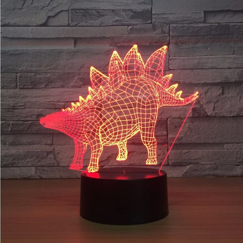Dinosaur Stegosaurus 3D Illusion Led Table Lamp 7 Color Change LED Desk Light Lamp Dinosaur Stegosaurus Decoration Gifts