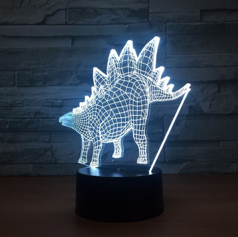 Dinosaur Stegosaurus 3D Illusion Led Table Lamp 7 Color Change LED Desk Light Lamp Dinosaur Stegosaurus Decoration Gifts