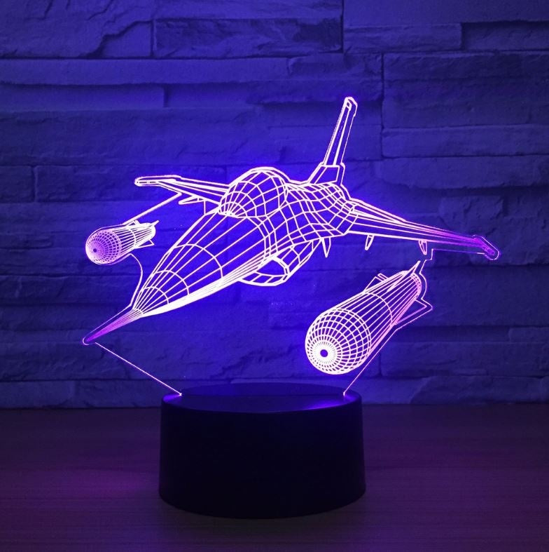 Fighter 3D Illusion Led Table Lamp 7 Color Change LED Desk Light Lamp Fighter Decoration Gifts