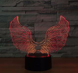 Supernatural Castiel Wing Angel Wings 3D Illusion Led Table Lamp 7 Color Change LED Desk Light Lamp Supernatural Birthday Gifts Christmas Gifts