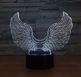 Supernatural Castiel Wing Angel Wings 3D Illusion Led Table Lamp 7 Color Change LED Desk Light Lamp Supernatural Birthday Gifts Christmas Gifts