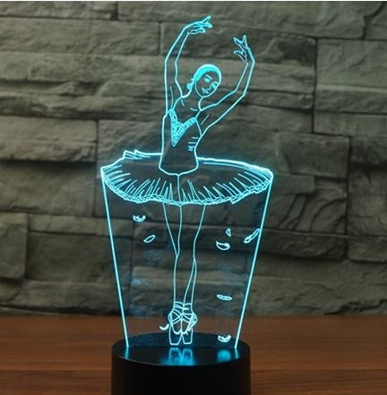 Ballet dancer 3D Illusion Led Table Lamp 7 Color Change LED Desk Light Lamp Ballet dancer decoration Gifts