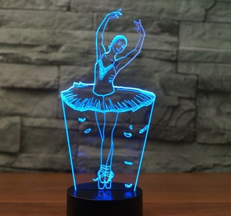 Ballet dancer 3D Illusion Led Table Lamp 7 Color Change LED Desk Light Lamp Ballet dancer decoration Gifts