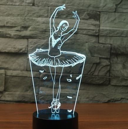 Ballet dancer 3D Illusion Led Table Lamp 7 Color Change LED Desk Light Lamp Ballet dancer decoration Gifts