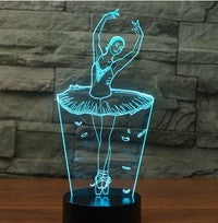 Ballet dancer 3D Illusion Led Table Lamp 7 Color Change LED Desk Light Lamp Ballet dancer decoration Gifts