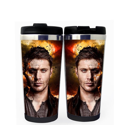 Supernatural Dean Winchester Jensen Ackles Cup Stainless Steel 400ml Coffee Tea Cup Supernatural Jensen Ackles Beer Stein Birthday Gifts Christmas Gifts