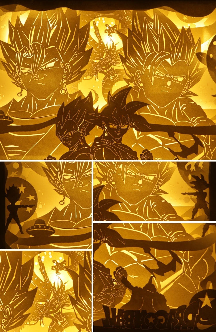 DRAGON BALL 3D Paper Carving Light Warm Night LED Light Lamp LED Desk Light Lamp Decoration DRAGON BALL Gifts Children Gift Birthday Gifts Christmas Gifts
