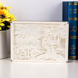 Overwatch Genji 3D Paper Carving Light Warm Night LED Light Lamp LED Desk Light Lamp Decoration Overwatch Gifts Children Gift Birthday Gifts Christmas Gifts