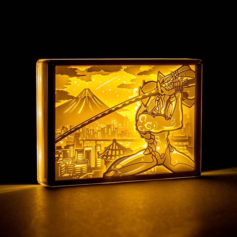 Overwatch Genji 3D Paper Carving Light Warm Night LED Light Lamp LED Desk Light Lamp Decoration Overwatch Gifts Children Gift Birthday Gifts Christmas Gifts