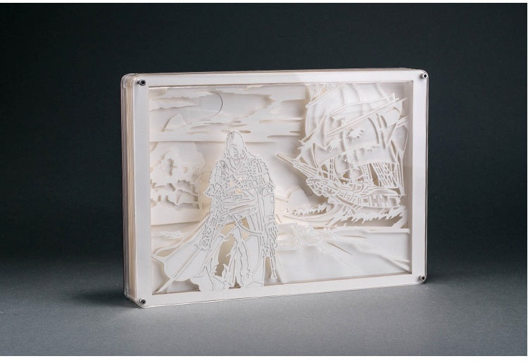 Assassin's Creed 3D Paper Carving Light Warm Night LED Light Lamp LED Desk Light Lamp Decoration Assassin's Creed Gifts Children Gift Birthday Gifts Christmas Gifts