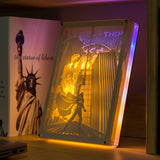 Thor 3D Paper Carving Light Warm Night LED Light Lamp LED Desk Light Lamp Decoration Thor Gifts Children Gift Birthday Gifts Christmas Gifts