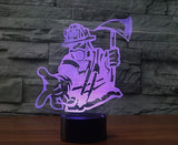 Firefighters 3D Illusion Led Table Lamp 7 Color Change LED Desk Light Lamp Firefighters Birthday Gifts Christmas Gifts