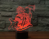 Firefighters 3D Illusion Led Table Lamp 7 Color Change LED Desk Light Lamp Firefighters Birthday Gifts Christmas Gifts