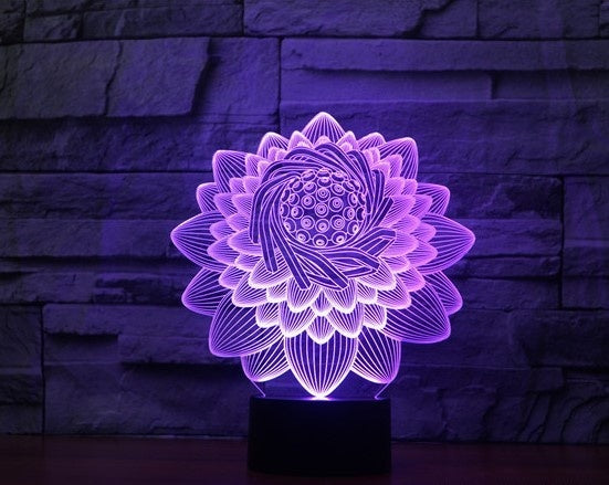 Lotus 3D Illusion Led Table Lamp 7 Color Change LED Desk Light Lamp lotus Home decoration