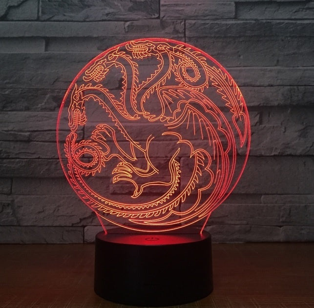 Game of Thrones 3D Illusion Led Table Lamp 7 Color Change LED Desk Light Lamp Game of Thrones Birthday Gifts Christmas Gifts