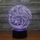 Game of Thrones 3D Illusion Led Table Lamp 7 Color Change LED Desk Light Lamp Game of Thrones Birthday Gifts Christmas Gifts
