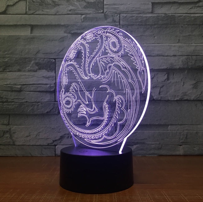 Game of Thrones 3D Illusion Led Table Lamp 7 Color Change LED Desk Light Lamp Game of Thrones Birthday Gifts Christmas Gifts