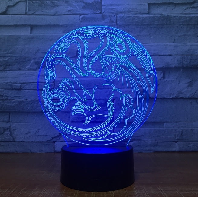 Game of Thrones 3D Illusion Led Table Lamp 7 Color Change LED Desk Light Lamp Game of Thrones Birthday Gifts Christmas Gifts