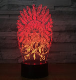 The indians Skull 3D Illusion Led Table Lamp 7 Color Change LED Desk Light Lamp The indians Skull Birthday Gifts Christmas Gifts