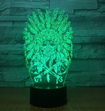 The indians Skull 3D Illusion Led Table Lamp 7 Color Change LED Desk Light Lamp The indians Skull Birthday Gifts Christmas Gifts