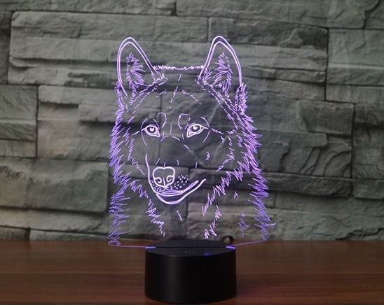 Wolf 3D Illusion Led Table Lamp 7 Color Change LED Desk Light Lamp Wolf  Birthday Gifts Christmas Gifts
