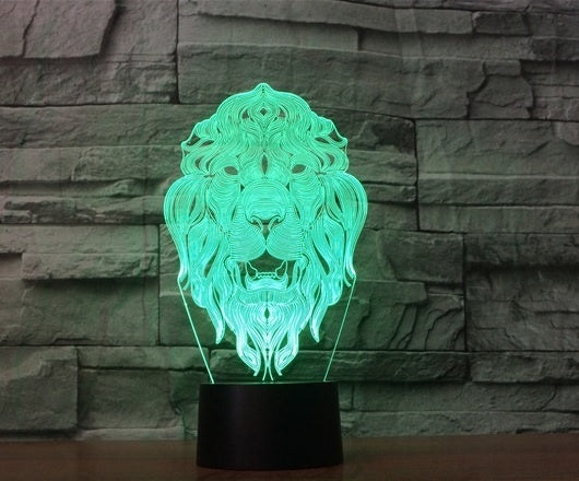 Lion 3D  Illusion Led Table Lamp 7 Color Change LED Desk Light Lamp Lion Decoration