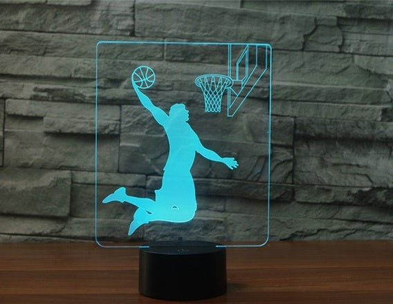 Playing basket 3D  Illusion Led Table Lamp 7 Color Change LED Desk Light Lamp basket Gifts Christmas Gifts
