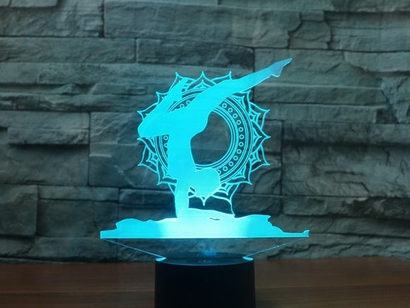 yoga 3D  Illusion Led Table Lamp 7 Color Change LED Desk Light Lamp yoga Gifts Christmas Gifts