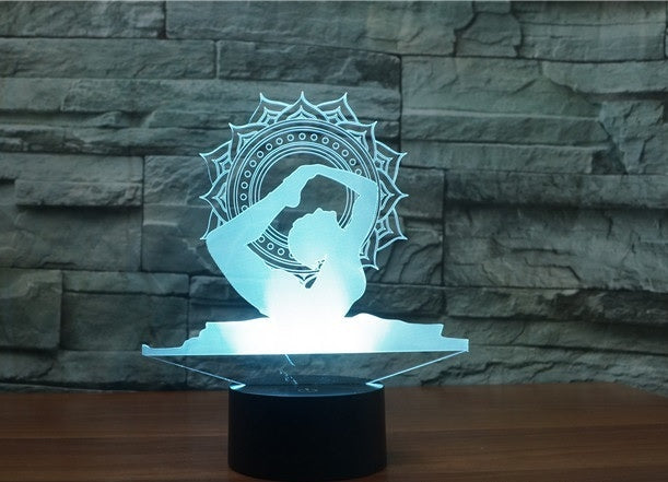yoga 3D  Illusion Led Table Lamp 7 Color Change LED Desk Light Lamp yoga Gifts Christmas Gifts