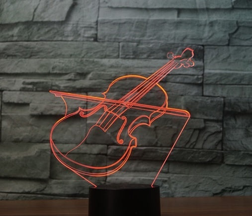 The violin 3D Illusion Led Table Lamp 7 Color Change LED Desk Light Lamp The violin Gifts Christmas Gifts
