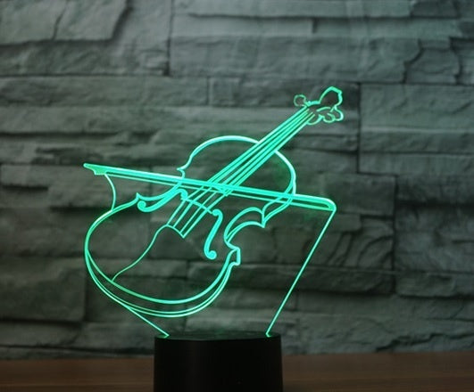The violin 3D Illusion Led Table Lamp 7 Color Change LED Desk Light Lamp The violin Gifts Christmas Gifts