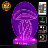 Jellyfish 3D Illusion Led stolní lampa 7 změn barvy LED stolní lampa Dekorace Medúzy Dárky
