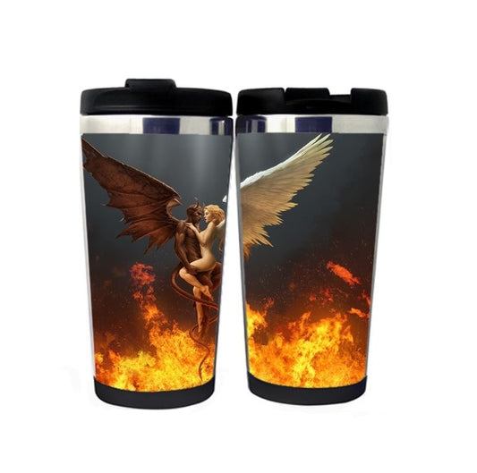 Andělé a démoni Hrnek Nerezová ocel 400 ml Káva Šálek čaje Pivo Stein Andělé a démoni Dárky k narozeninám Vánoční dárky