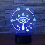 The Legend of Zelda Sheikah 3D Illusion Led stolní lampa LED se změnou barvy stolní lampa The Legend of Zelda dárky