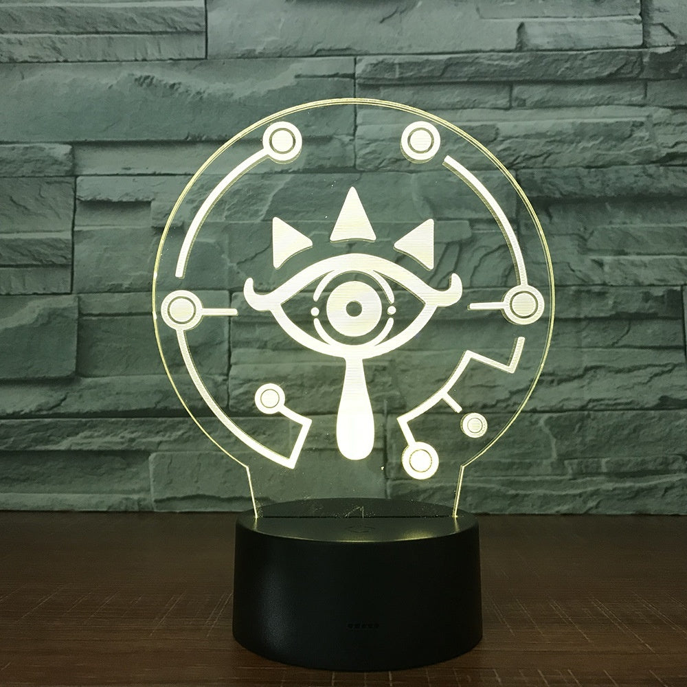 The Legend of Zelda Sheikah 3D Illusion Led Table Lamp 7 Color Change LED Desk Light Lamp The Legend of Zelda gifts