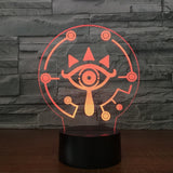 The Legend of Zelda Sheikah 3D Illusion Led stolní lampa LED se změnou barvy stolní lampa The Legend of Zelda dárky