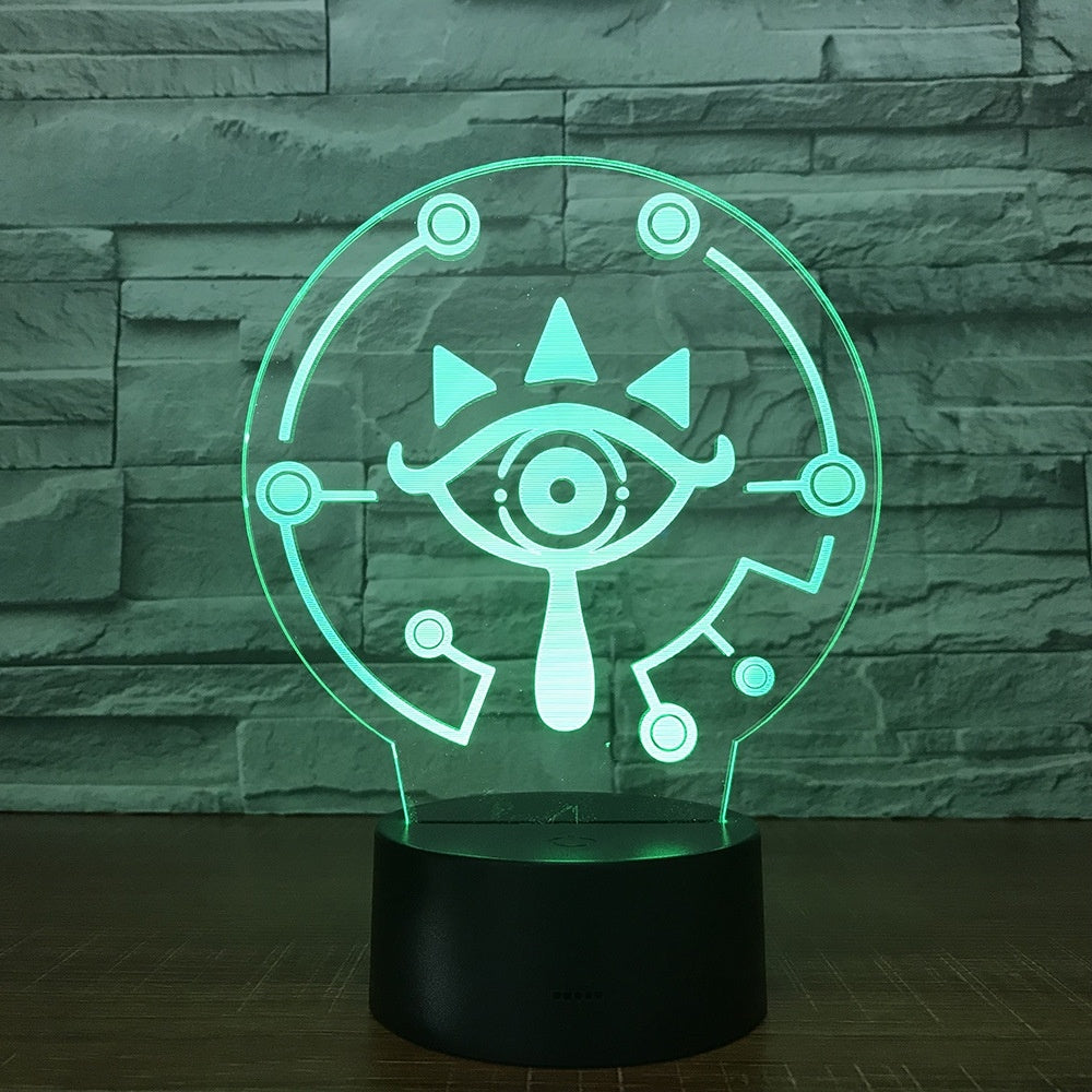 The Legend of Zelda Sheikah 3D Illusion Led Table Lamp 7 Color Change LED Desk Light Lamp The Legend of Zelda gifts